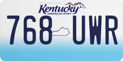 KY license plate 768UWR