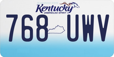 KY license plate 768UWV