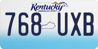KY license plate 768UXB