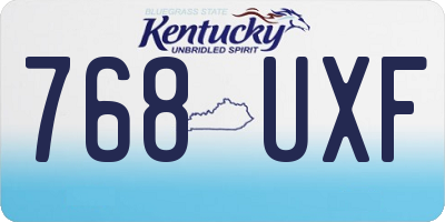 KY license plate 768UXF