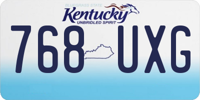KY license plate 768UXG