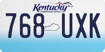 KY license plate 768UXK