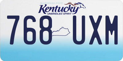 KY license plate 768UXM