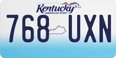 KY license plate 768UXN