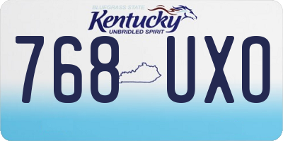 KY license plate 768UXO