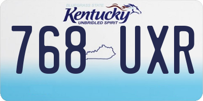 KY license plate 768UXR