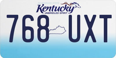 KY license plate 768UXT