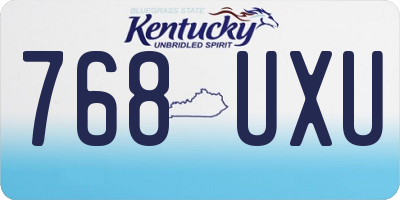 KY license plate 768UXU