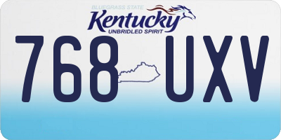 KY license plate 768UXV
