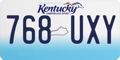 KY license plate 768UXY