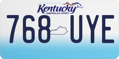 KY license plate 768UYE