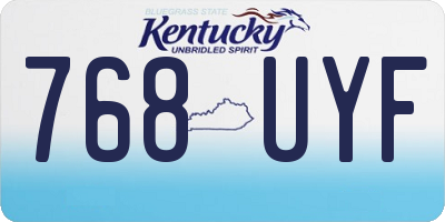 KY license plate 768UYF