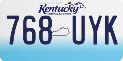 KY license plate 768UYK