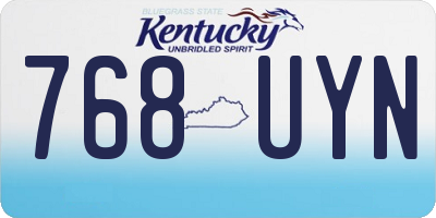KY license plate 768UYN
