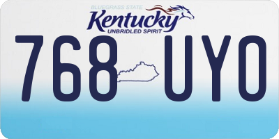 KY license plate 768UYO