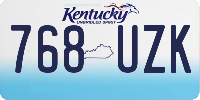 KY license plate 768UZK