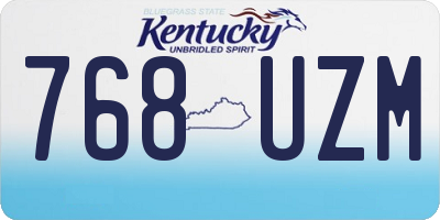 KY license plate 768UZM