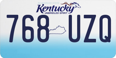 KY license plate 768UZQ