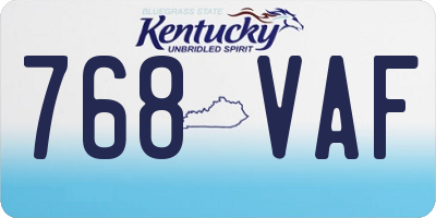 KY license plate 768VAF