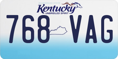 KY license plate 768VAG