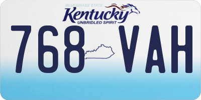KY license plate 768VAH