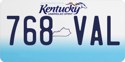 KY license plate 768VAL