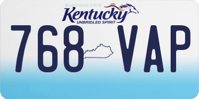 KY license plate 768VAP