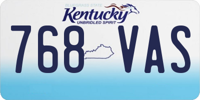 KY license plate 768VAS