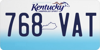 KY license plate 768VAT