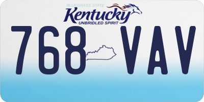 KY license plate 768VAV