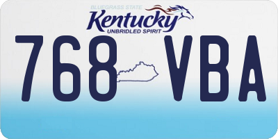 KY license plate 768VBA