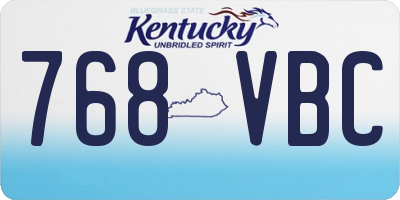 KY license plate 768VBC
