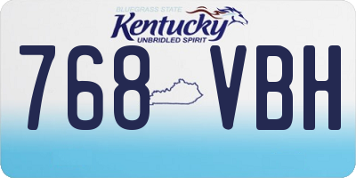 KY license plate 768VBH