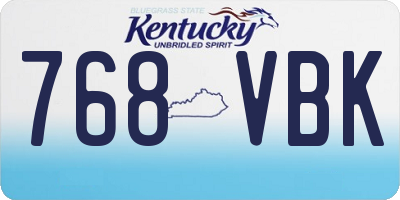KY license plate 768VBK