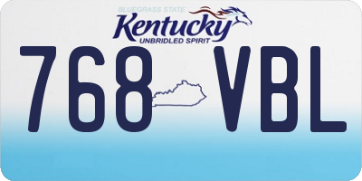 KY license plate 768VBL