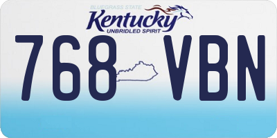 KY license plate 768VBN