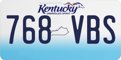 KY license plate 768VBS