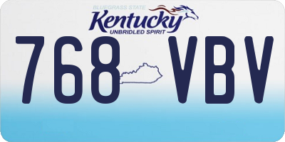 KY license plate 768VBV