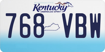 KY license plate 768VBW