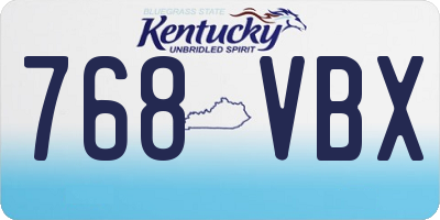 KY license plate 768VBX