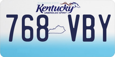 KY license plate 768VBY