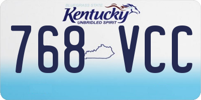 KY license plate 768VCC