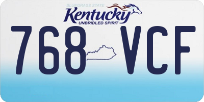 KY license plate 768VCF