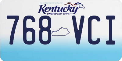 KY license plate 768VCI