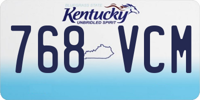 KY license plate 768VCM
