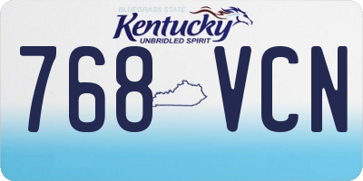 KY license plate 768VCN