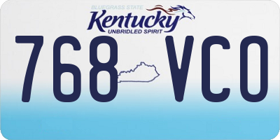 KY license plate 768VCO