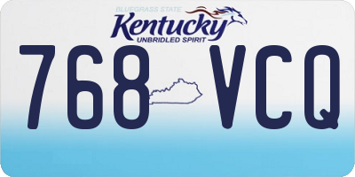 KY license plate 768VCQ
