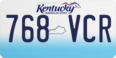 KY license plate 768VCR