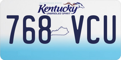 KY license plate 768VCU